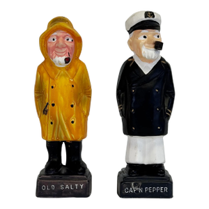 Vintage Ceramic Nautical Salt and Pepper Shakers, Pair