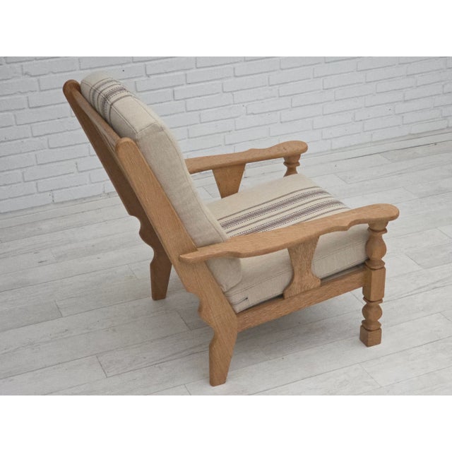 Vintage Danish Armchair in Furniture Wool and Oak, 1970s For Sale - Image 16 of 18