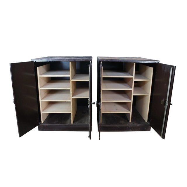 Industrial Antique NCR National Cash Register Industrial Iron Steel Safe Cabinets For Sale - Image 3 of 18