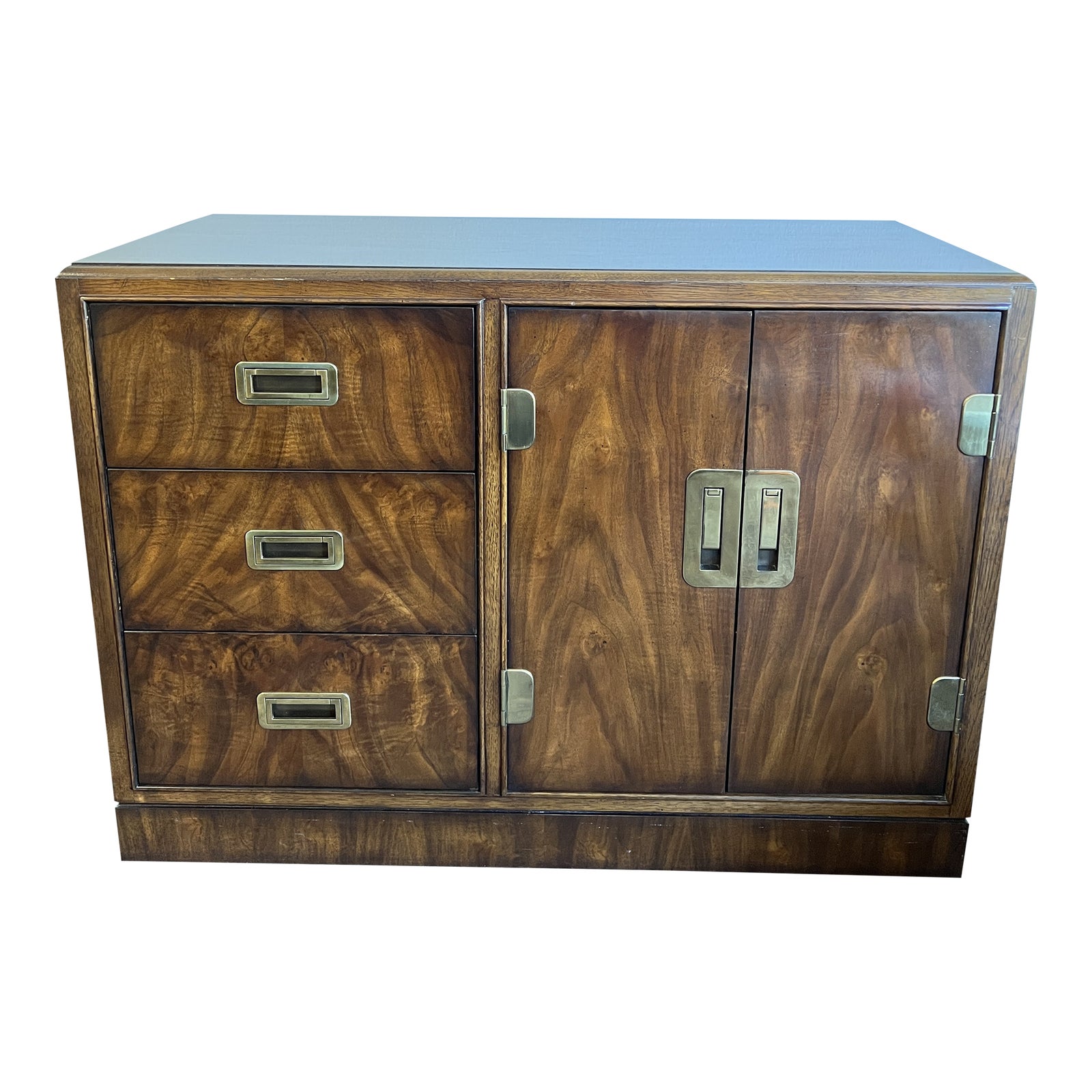 1970s Drexel Heritage Walnut With Original Brass Hardware