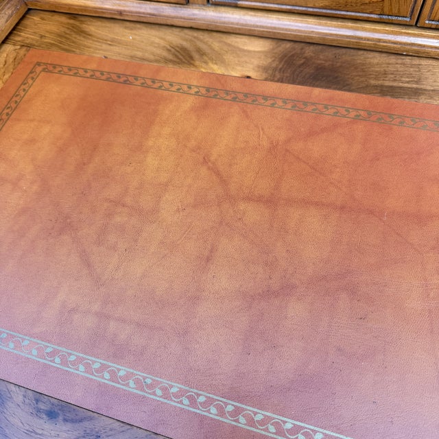 Late 20th Century Vintage Pennsylvania House Rustic Traditional Solid Pine Secretary Desk With Sliding Leather Tray For Sale - Image 5 of 18