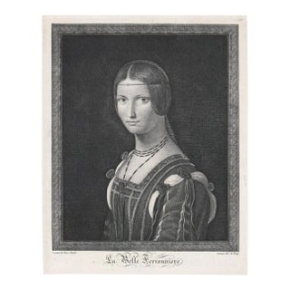 18th Century Da Vinci La Belle Ferronnière Engraving For Sale