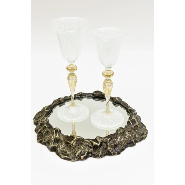 Vintage Resin Composition Mirrored Tray Brutalist Style Restored For Sale - Image 9 of 11