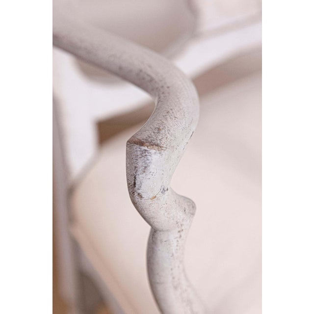 Pair of Scandinavian Rococo Style Painted Armchairs For Sale - Image 9 of 10