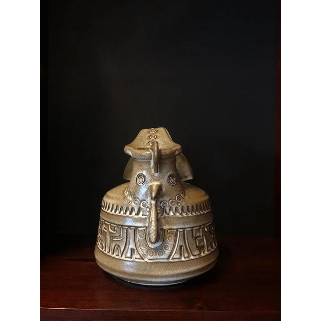 1970s Zoomorphic Brutalist Ceramic Pitcher Resembling Rooster by Marius and Huguette Bessone for Vallauris For Sale - Image 5 of 10