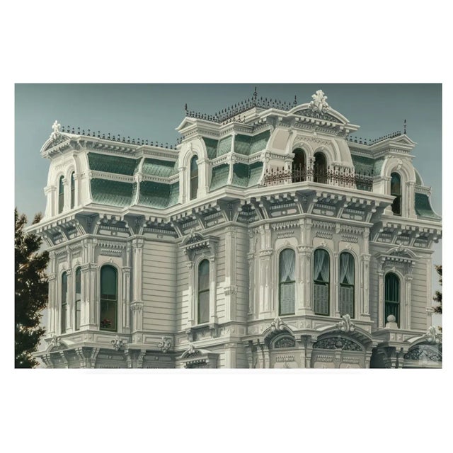 American The Governor's Mansion in California Sacramento Acrylic on Canvas Painting, Douglas K. Gifford (American) For Sale - Image 3 of 10