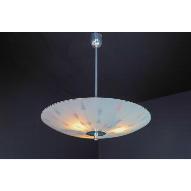 Mid-Century Brussels World Expo 1958 Pendant Lamp in Glass For Sale - Image 3 of 9