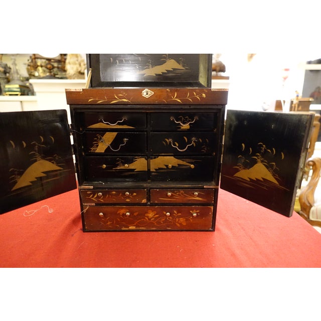 Gold Japanese Meiji Cabinet, 19th Century For Sale - Image 8 of 10