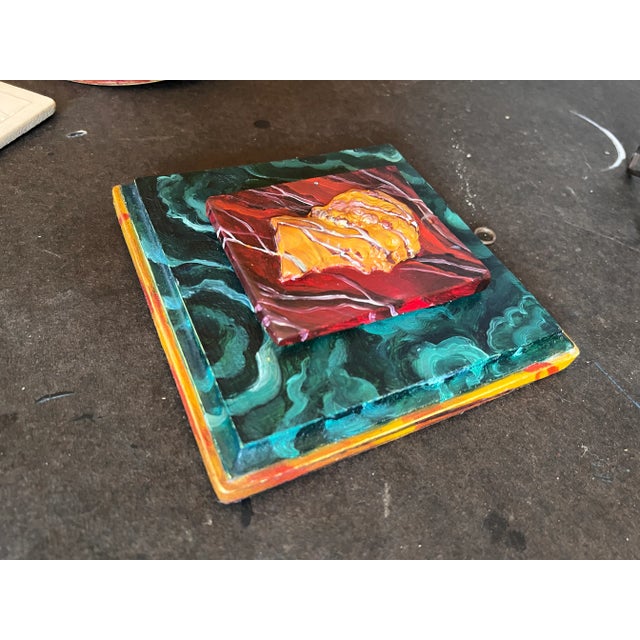 1960s Grand Tour Style Faux Malachite N Rouge Marble Double Cameo Wall Plaque For Sale - Image 5 of 6