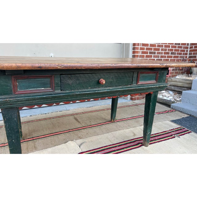 Antique Country French Canadian Paint Decorated Harvest Table, Circa 1830’s For Sale - Image 6 of 12