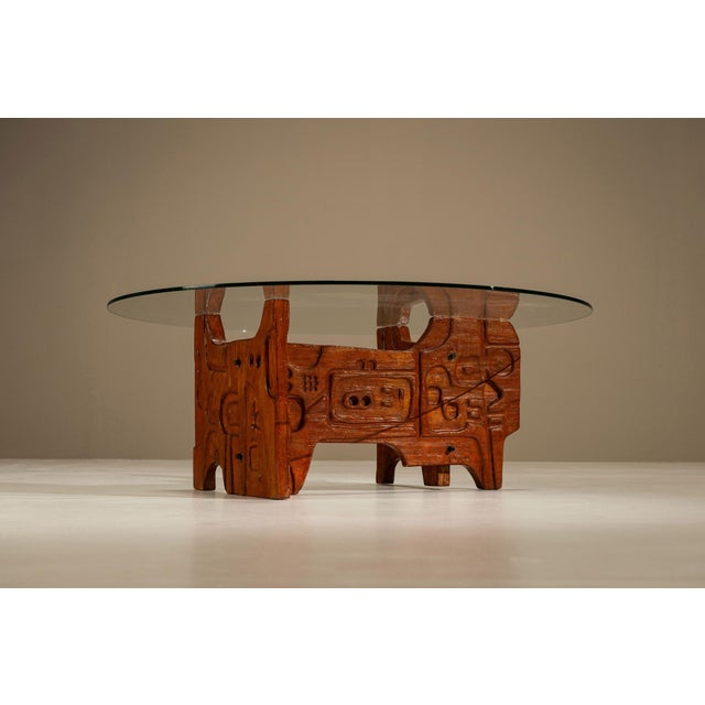 This coffee table was produced in Italy in the mid-1970s and has a high decorative value. The style of the roughly gouged...