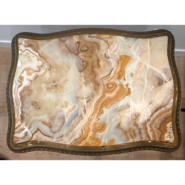 French Late 19th Century Louis XVI Style Table With Onyx Top For Sale - Image 3 of 14