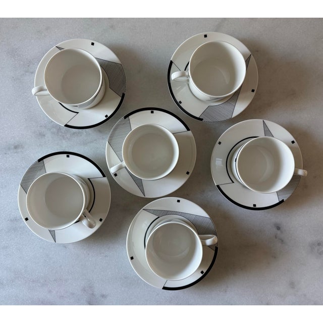 Ceramic Christopher Stuart Optima Coffee Cups and Saucers - Set of 6 For Sale - Image 7 of 11