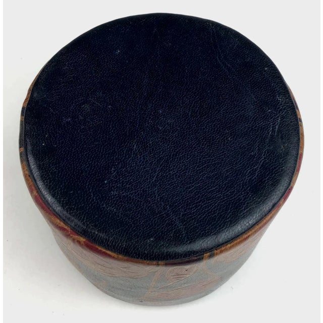 Vintage Hand Tooled Leather Jewelry Box For Sale - Image 9 of 10