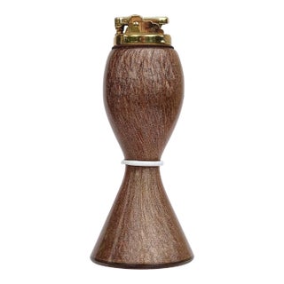 Vintage Murano Barbini Copper Aventurine Flecks Italian Art Glass Pinched Waist Decorative Lighter For Sale