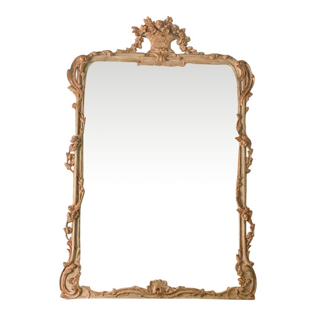 Exceptional Carvers Guild "Panier De Fleur" Mirror Vintage Versailles Finish -18th Century/ Louis XIV Style For Sale