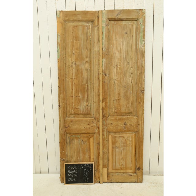 Rustic European Late 19th Century Double French Doors - a Pair For Sale - Image 3 of 5