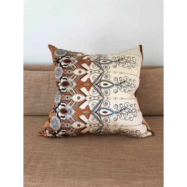 Silk Pillow With Art Nouveau Motif For Sale In Minneapolis - Image 6 of 6