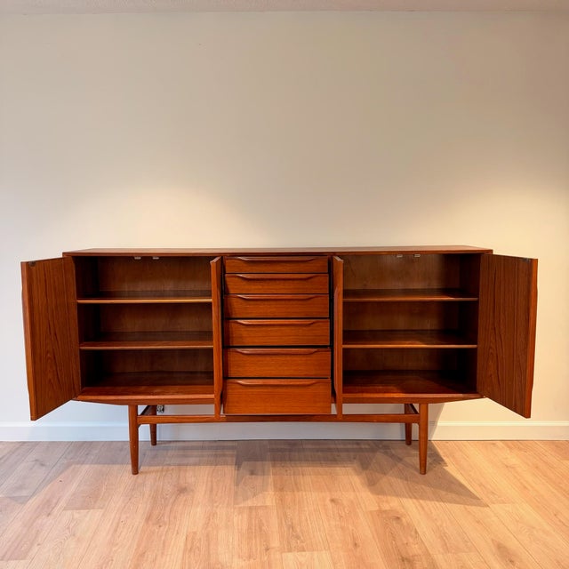 Mid Century Danish Modern Teak Highboard For Sale - Image 4 of 12