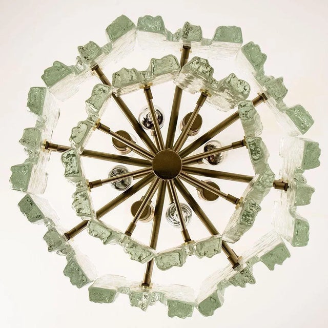 Large 3-Tier Chrome Ice Glass Chandeliers by J.t. Kalmar, Set of 2 For Sale - Image 17 of 18