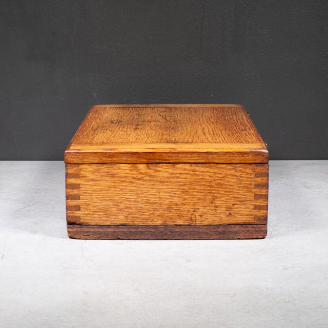 Solid Oak Factory Tool Box c.1920 For Sale In San Francisco - Image 6 of 10