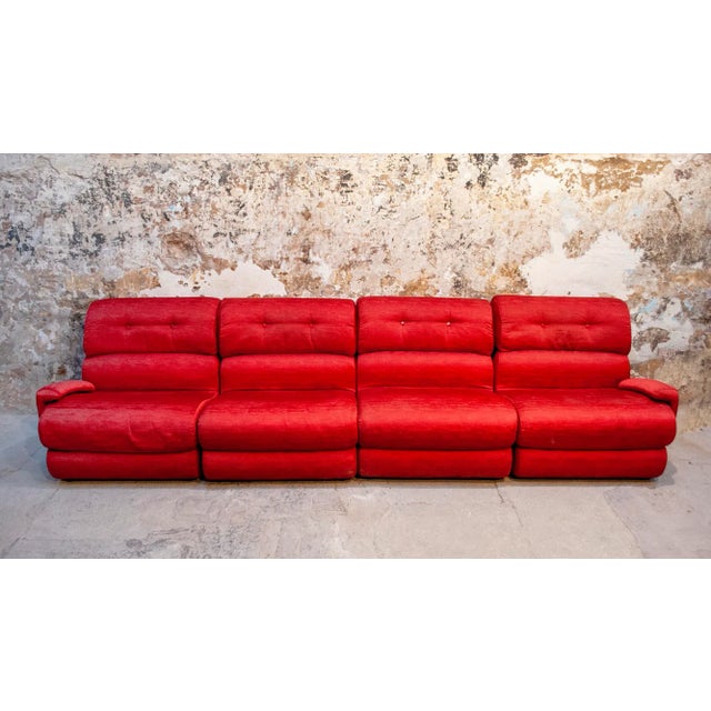 Vintage Italian Modular Sofa from Barovero, 1960s, Set of 4 For Sale - Image 9 of 9