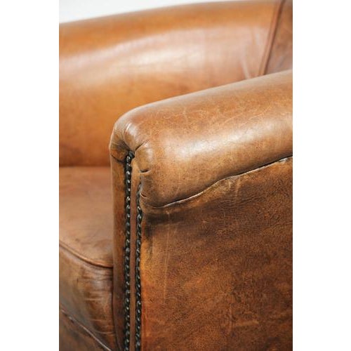 Vintage Club Chair in Sheepskin Leather For Sale - Image 10 of 13