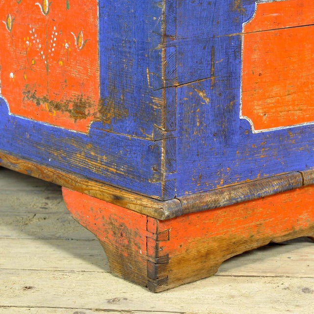 Folk Art Wedding Chest, 1901 For Sale - Image 11 of 13
