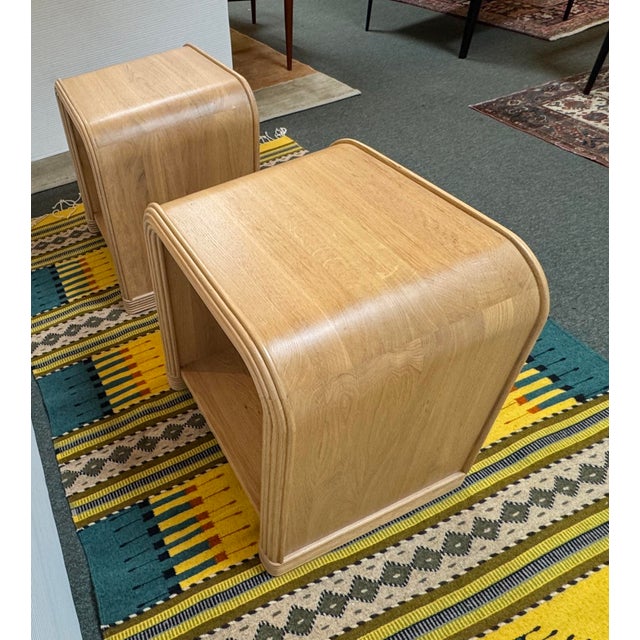Häti Home Waterfall Oak Nightstands, Pair For Sale - Image 9 of 14