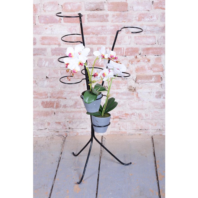 Mid-Century Czech Flower Stand in Lacquered Metal, 1950s For Sale - Image 4 of 10