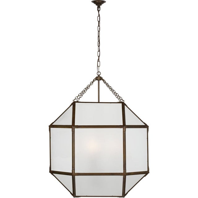 Morris Grande Lantern in Antique Zinc with Frosted Glass Designer: Suzanne Kasler Canopy: 4.75" Round Mounting: Chain...