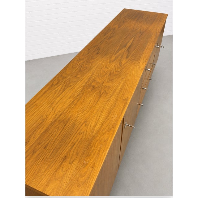 Long Mid Century Modern Teak Credenza | Scandinavian Danish Modern Sideboard, C. 1960's For Sale - Image 13 of 16