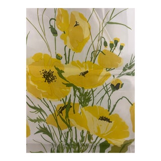 F.Schumacher Yellow Flora Fabric- 1 Yard For Sale