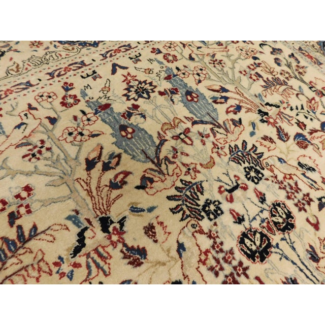 Textile 1960s Vintage Hand Knotted Persian Nain Rug - 3'10"x 5'9" For Sale - Image 7 of 12
