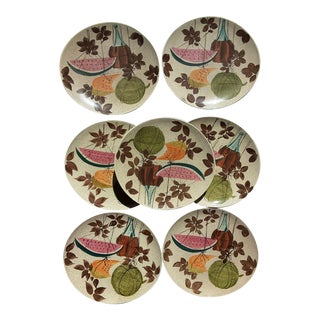 Mid Century Futura Tampico Red Wing Dinner Plates - Set of 7 For Sale