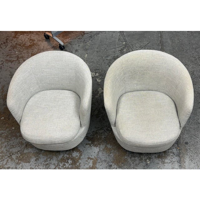 Rodolfo Dordoni for Minotti Jacques Swivel Armchairs, Pair For Sale - Image 12 of 12