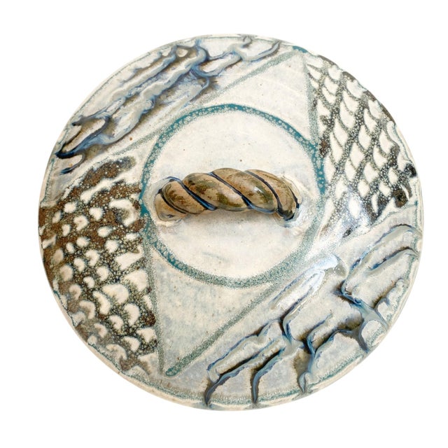 1990s Artisan Wheel Thrown Casserole Bowl With Lid For Sale - Image 9 of 10