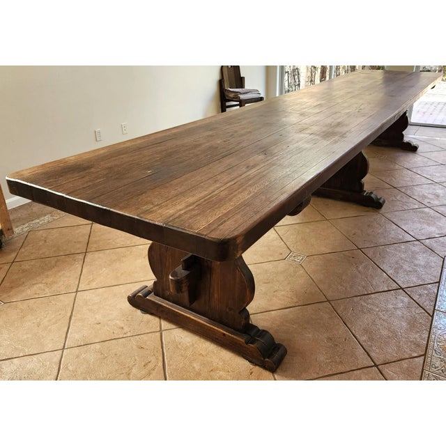Antique French Refectory Dining Table With 16 Matching Chairs For Sale - Image 11 of 12