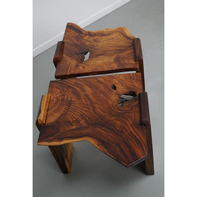 Vintage Natural Coffee Tables in Walnut, Ca 1970/1980 For Sale - Image 11 of 17
