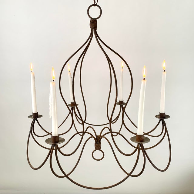 Vintage Wrought Iron Candle Chandelier Chairish