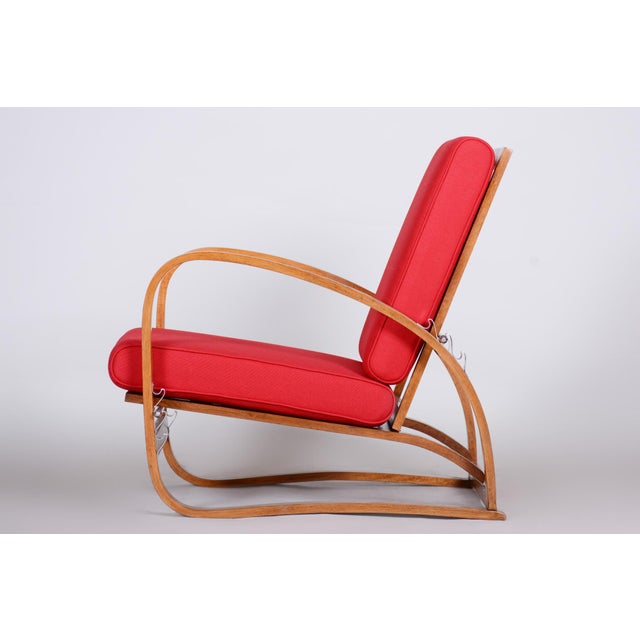 1930s Czech Art Deco Oak Lounge Chairs attributed to J. Halabala for Up Závody, 1930s, Set of 2 For Sale - Image 5 of 13