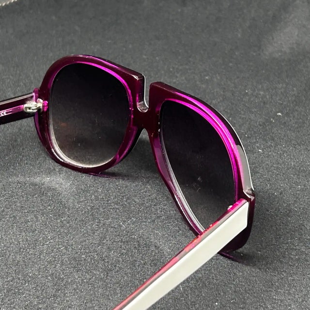 Plastic 2010 Purple and White Italian Oversize Sunglasses by Patty Paillette Venice For Sale - Image 7 of 9