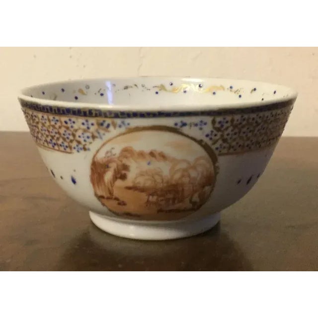 Antique Early 19th Century Chinese Export Porcelain Tea Cup Decorated with Sepia Landscape For Sale - Image 10 of 11