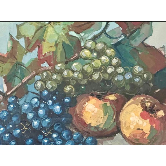 1950s Still Life Oil Painting in Gilded Ornate Frame For Sale - Image 4 of 4