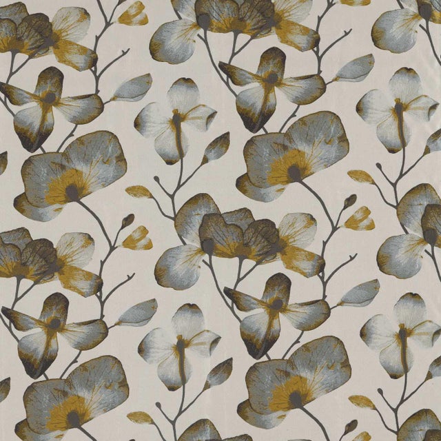 Harlequin Kienze Fabric in Ochre/Steel - a Sample For Sale