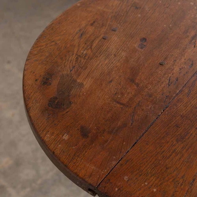 1940s 1940s French Wood Pedestal Side Table For Sale - Image 5 of 11