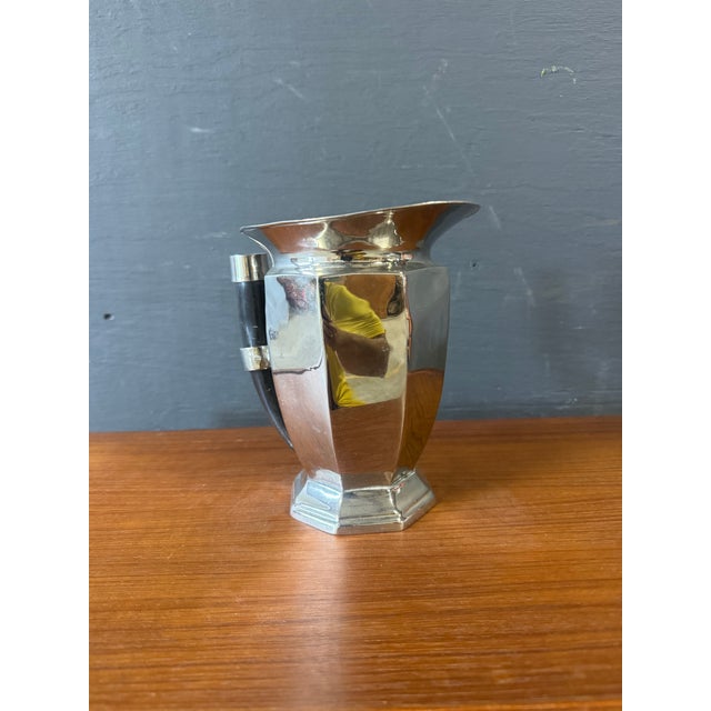 Vintage Chrome Horn Pitchers. Art deco style. No sign. Dimensions:7.5”h x 7.5”d x 5”d Condition:great used condition