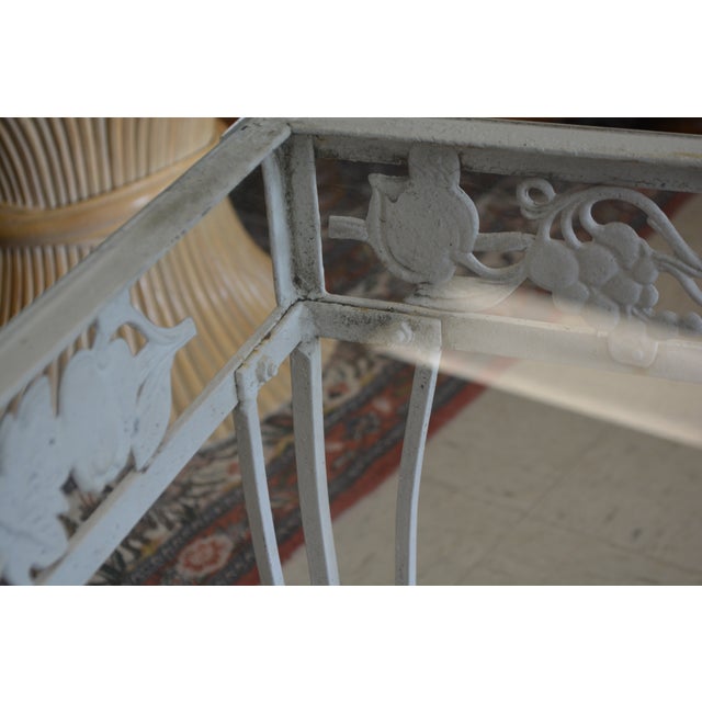 Vintage White Ornate Iron & Metal Table W/ Shelves - Bakers Rack or Patio Plant Stand For Sale - Image 14 of 18