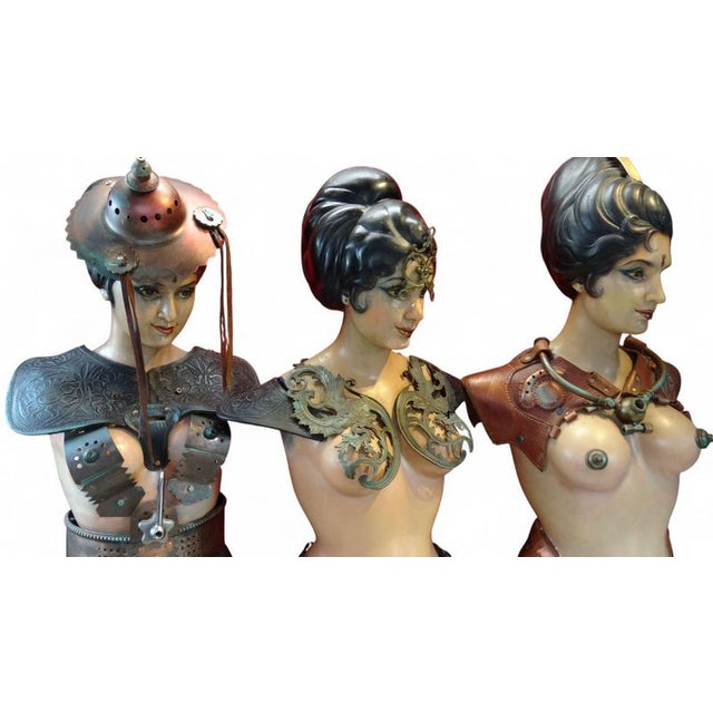 3 x Studio Shilpa Sadhana life size mannequin / carnival dummy's / Bombay India 1948 Height 183Weight 40 This piece has an...