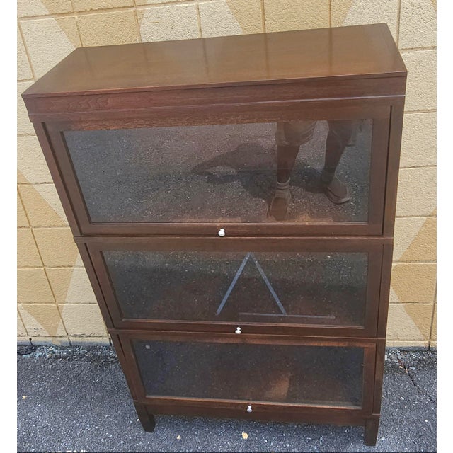 Mid 20th Century Mid Century Hale Industries Stackable Walnut and Glass Barrister Bookcase For Sale - Image 5 of 7
